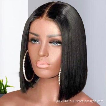 Brazilian unprocessed Virgin Bob Straight Short Human Hair Lace Wigs Pre Plucked Hair Line for Sale